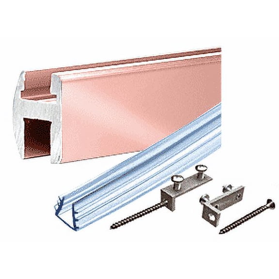 CRL SDH980PC0 Polished Copper Deluxe Shower Door Header Kit - 95"