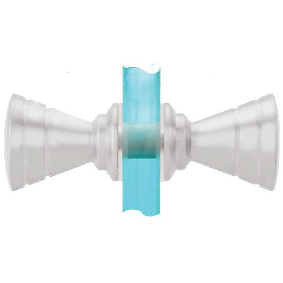 CRL SDK046SC Satin Chrome Ribbed Bow-Tie Style Back-to-Back Knobs