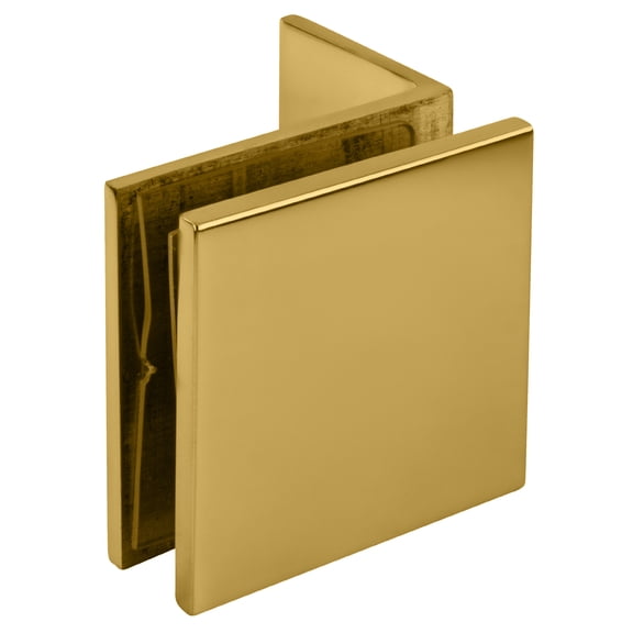 CRL SGC037BR Polished Brass Fixed Panel Square Clamp With Small Leg