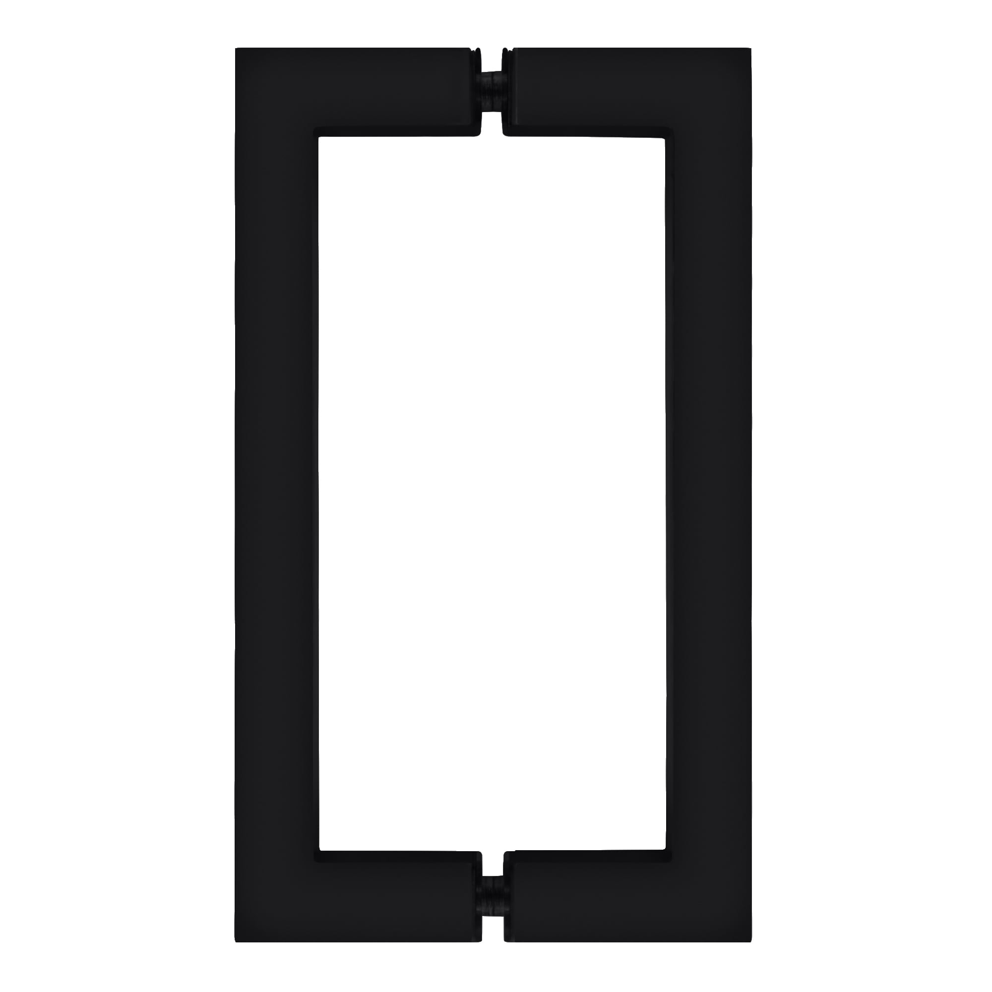 CRL SQ8X8MBL Matte Black 8 Inch Square Tubing Pull Handles - Back-to-Back For Glass Doors (1/4" To 1/2" Thick)