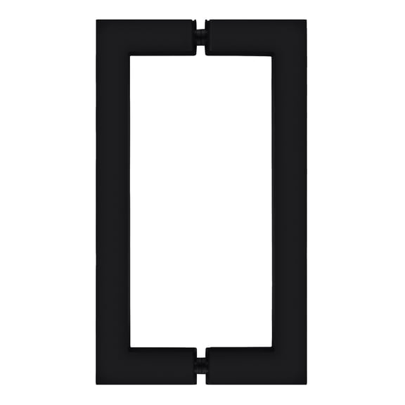CRL SQ8X8MBL Matte Black 8" x 8" SQ Series Square Tubing Back-to-Back Pull Handles