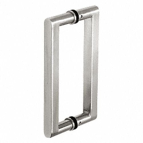 CRL SST18X18PS Polished Stainless 18" Glass Mounted Square Back-to-Back Pull Handle