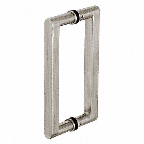 CRL SST24X24BS Brushed Stainless 24" Glass Mounted Square Back-to-Back Pull Handle