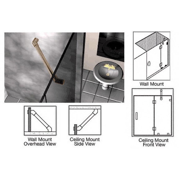 CRL SUP1350RB Oil Rubbed Bronze 39" Thru-Glass To Wall/Ceiling Mounted Support Bar