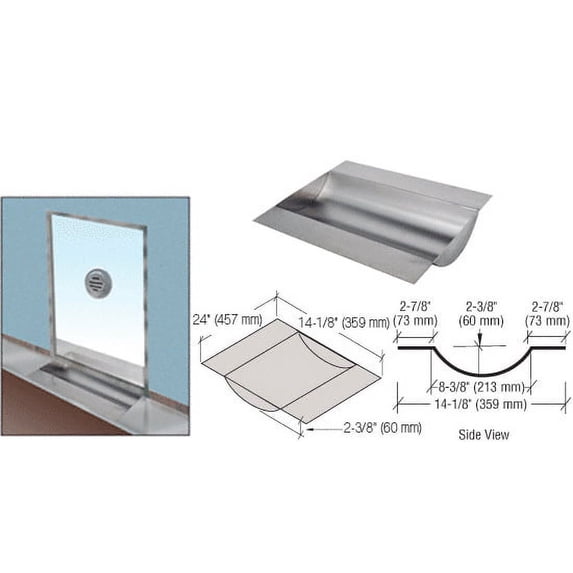 CRL T24SS Brushed Stainless Deluxe 24" Wide x 14-1/8" Deep x 2-3/8" High Brushed Stainless Drop-In Deal Tray