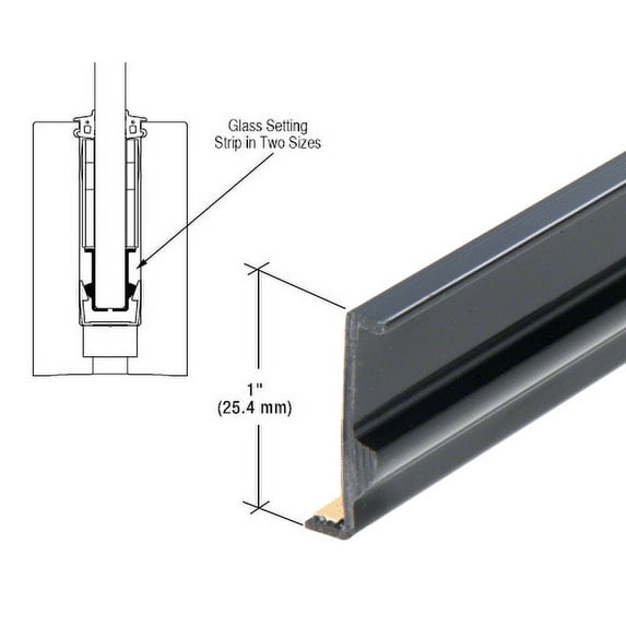 CRL TLXAM0N0-XCP10 Black TAPER-LOC XA Glass Setting Strip for Monolithic Glass - pack of 10