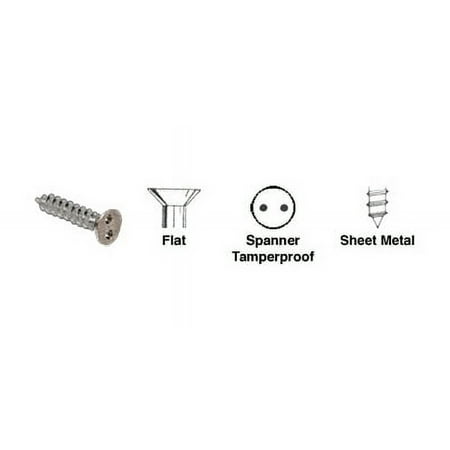 CRL TP10X12FHSMS-XCP100 10 x 1/2" Flat Head Spanner Tamperproof Type 'A' Sheet Metal Screws - pack of 100 price history and forecast - C.R. Laurence