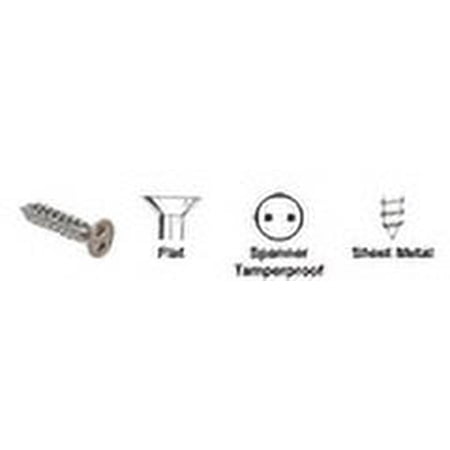 CRL TP8X1FHSMS-XCP100 8 x 1" Flat Head Spanner Tamperproof Type 'A' Sheet Metal Screws - pack of 100