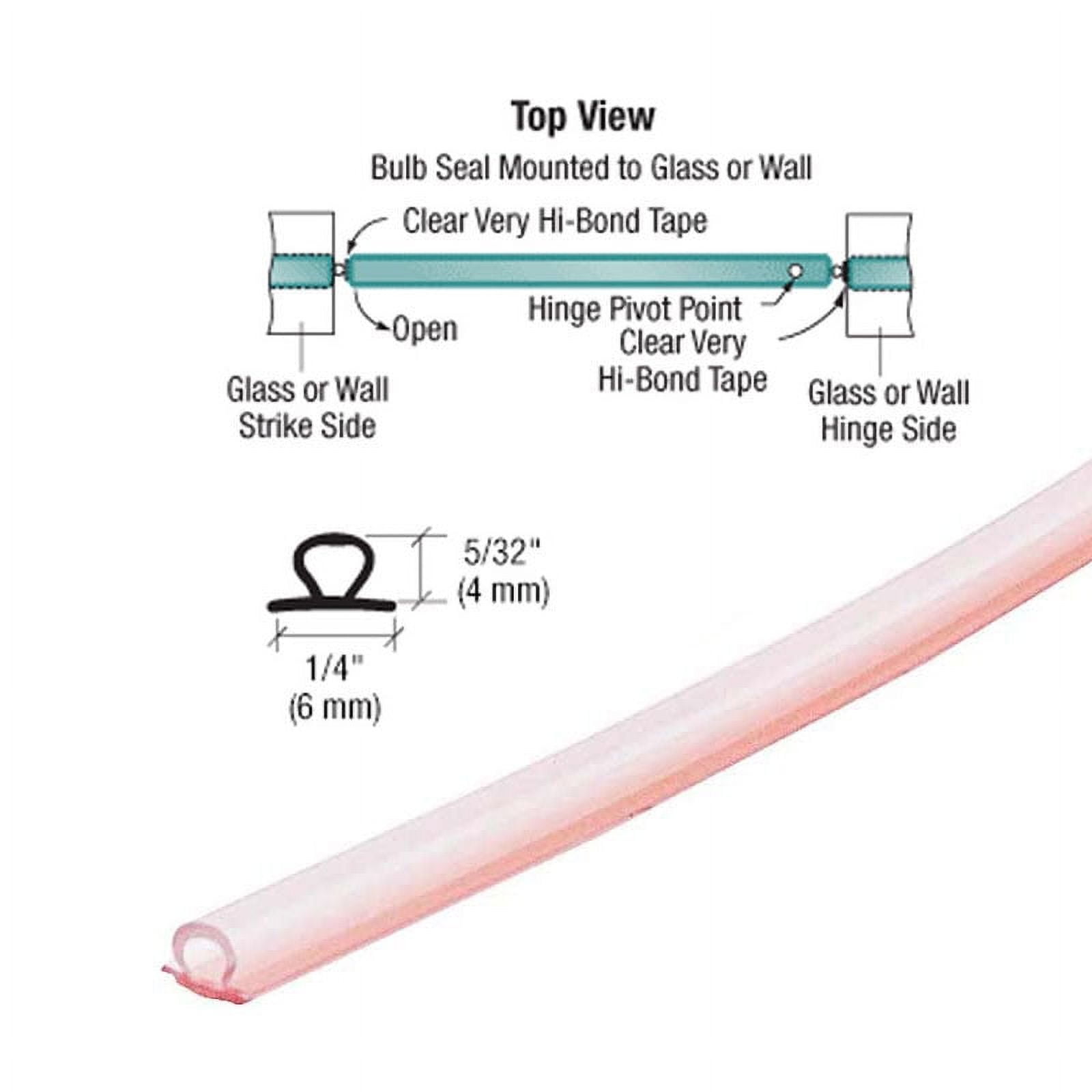CRL Translucent Vinyl Bulb Seal with Pre-Applied Tape for 5/32" Gap - 95 in long - Pack of 5