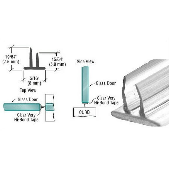 CRL Translucent Vinyl "Double Leg" Seal for 5/16" Maximum Gap - 95 in long - Pack of 5