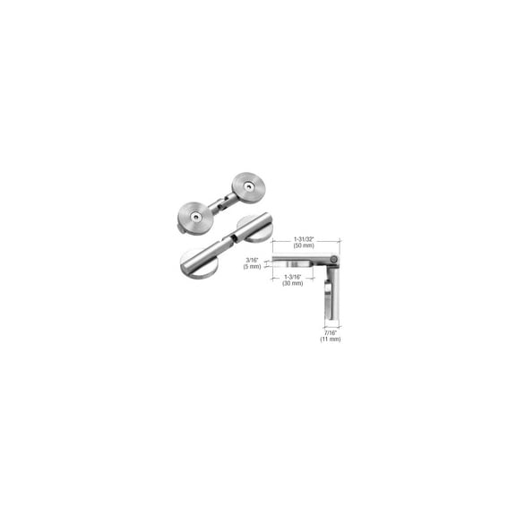 CRL UV3010PS Polished Stainless UV Circular Glass-to-Glass Hinge
