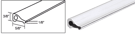 CRL White Frameless Shower Door Half-Round Threshold - 95 Inch Long, For Flat Or Out-Sloping Curbs