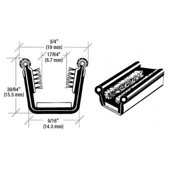 CRL Y691P60 Flexible Beaded Glass Run Channel - 60" Length