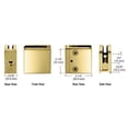 thumbnail image 1 of CRL Z606BR Polished Brass Z-Series Square Type Radius Base Zinc Clamp for 1/4" and 5/16" Glass, 1 of 6