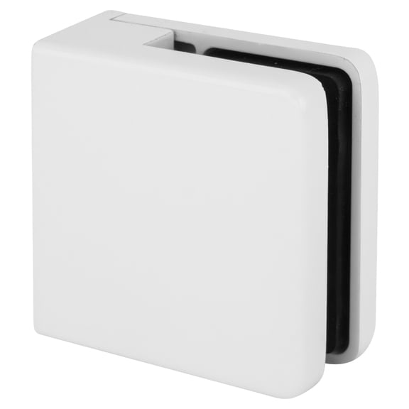 CRL Z806W White Z-Series Square Type Flat Base Zinc Clamp for 1/4" and 5/16" Glass