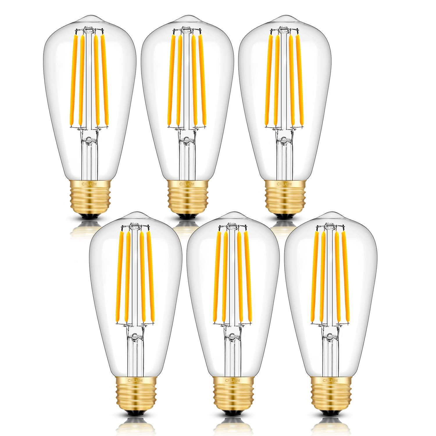 CRLight 8W Dimmable LED Edison Bulb 80W Equivalent 800LM, 3200K Soft ...