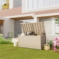 thumbnail image 1 of CRO Decor 260 Gallon Light Coffee Color Outdoor Waterproof Storag Box for Yard, 1 of 9
