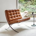 thumbnail image 1 of CRO Decor 30" Amber Leather Upholstered Decor Chair, 1 of 19