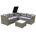 thumbnail image 1 of CRO Decor 4pc Patio Wicker Rattan Outdoor Furniture Sofa Set with Storage Box, 1 of 12