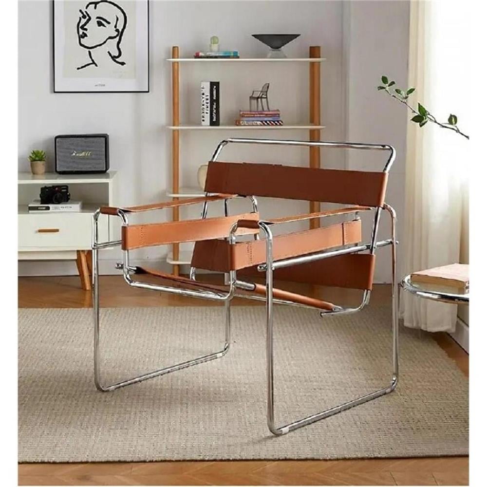 Baxton Studio Jericho Cream Leather Mid-Century Modern