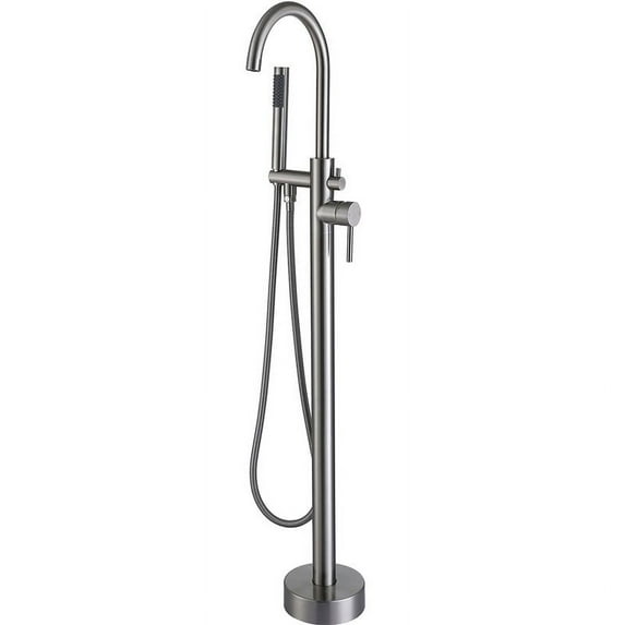 CRO Decor Freestanding Brass Faucet in Silver