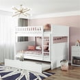 thumbnail image 1 of CRO Decor Full Over Full Bunk Bed with Twin Size Trundle Pine Wood (White), 1 of 12