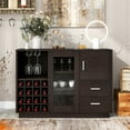 thumbnail image 1 of CRO Decor Kitchen Functional Sideboard with Glass Sliding Door Buffets, 1 of 13
