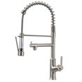 thumbnail image 1 of CRO Decor Pull Down Double Nozzle Kitchen Faucet in Brushed Nickel, 1 of 13