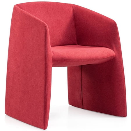 CRO Decor Red Fabric Upholstered Low Back Lounge Chair or Feature Chair