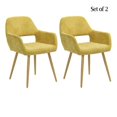 thumbnail image 1 of CRO Decor Scandinavian Leisure dining Chair Fabric Metal(Set of 2) Yellow, 1 of 10