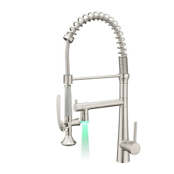 CRO Decor Single Handle Copper Kitchen Faucet in Brushed Nickel
