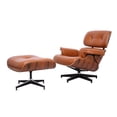 thumbnail image 1 of CRO Decor Tufted Accent Chair Leather Swivel Lounge Chair and Ottoman (Amber), 1 of 9