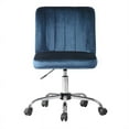 thumbnail image 1 of CRO Decor Velvet Home Office Desk Chairs Adjustable Task Desk Chair in Blue, 1 of 8