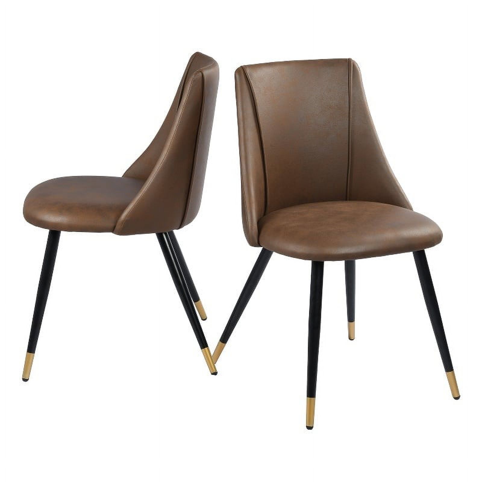 Comfy Faux Leather Burgundy Dining or Side Chair Set of 2 main image 1