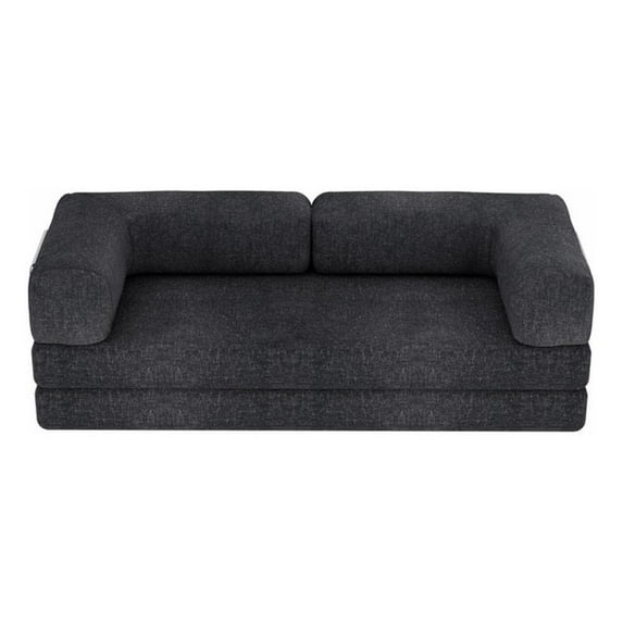 CRO DecorDark Grey Luxury Chenille Velvet Combination Floor Compressed Sofa