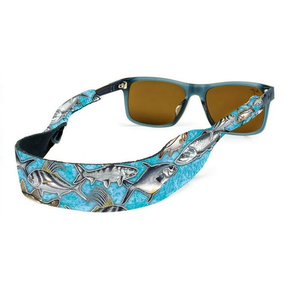 CROAKIES: M/L FISHING PRINT FLATS AQUA