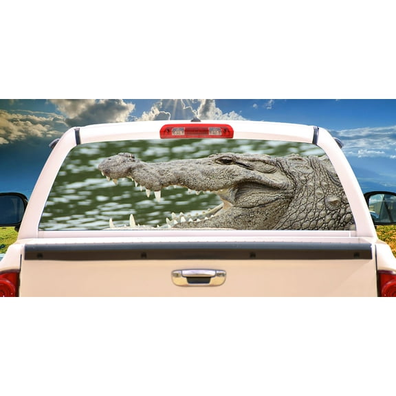 CROC Rear Window Graphic truck view thru vinyl decal back