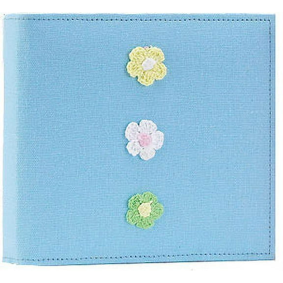 CROCHET BABY album in blue by Burnes holds 100 photos 1-up - 4x6