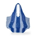 thumbnail image 1 of No Boundaries Women's Festival Crochet Striped Hobo Bag, Caribbean Blue Stripe, 1 of 6