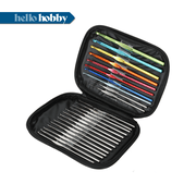 Hello Hobby Master Crochet Hooks with Carrying Case, Sizes D-K and 00-14, 25-Piece Set