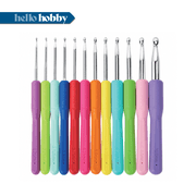 Hello Hobby Ergonomic Crochet Hooks, Sizes B-N, 12-Piece Set