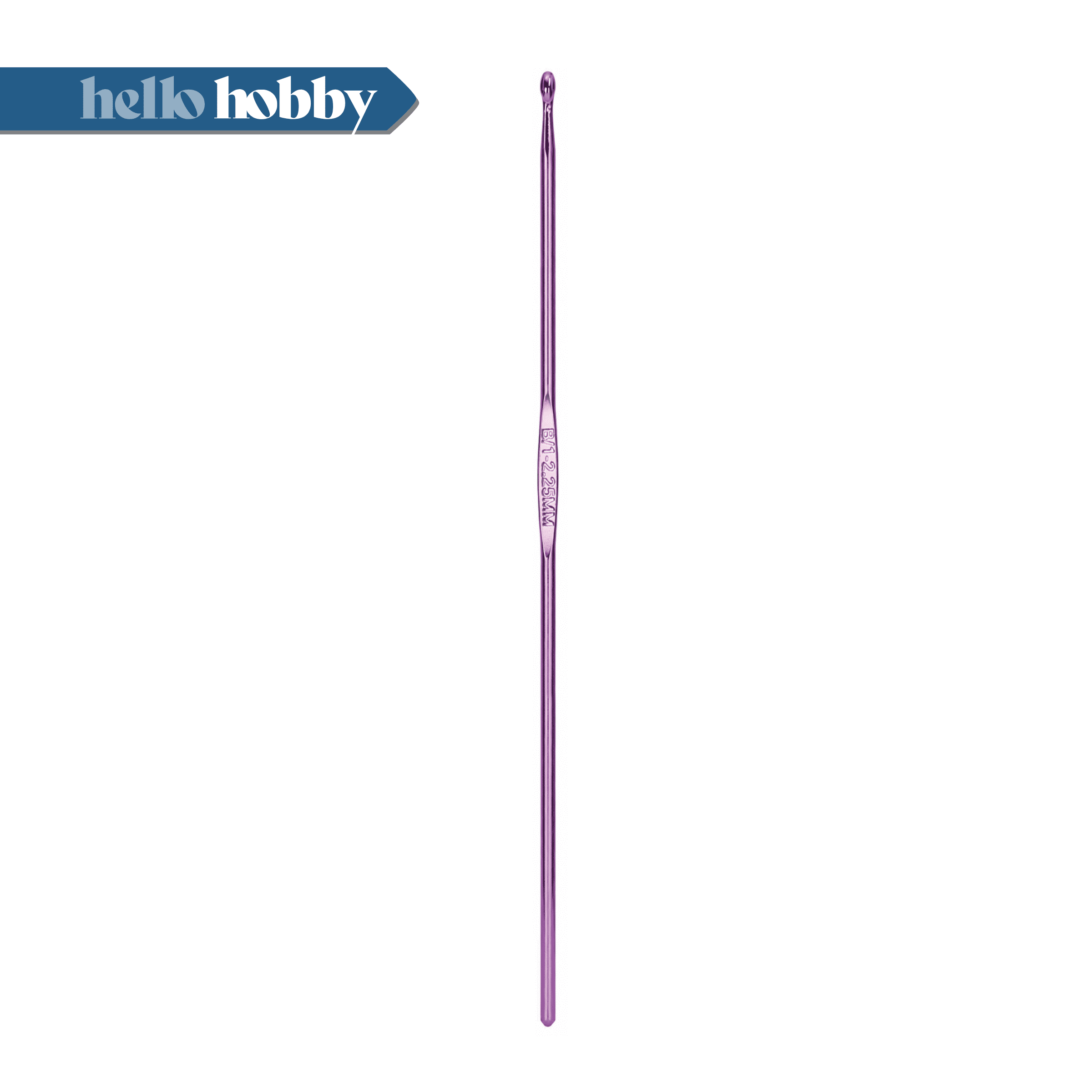 Hello Hobby Aluminum Crochet Hook, Size B, 2.25 mm