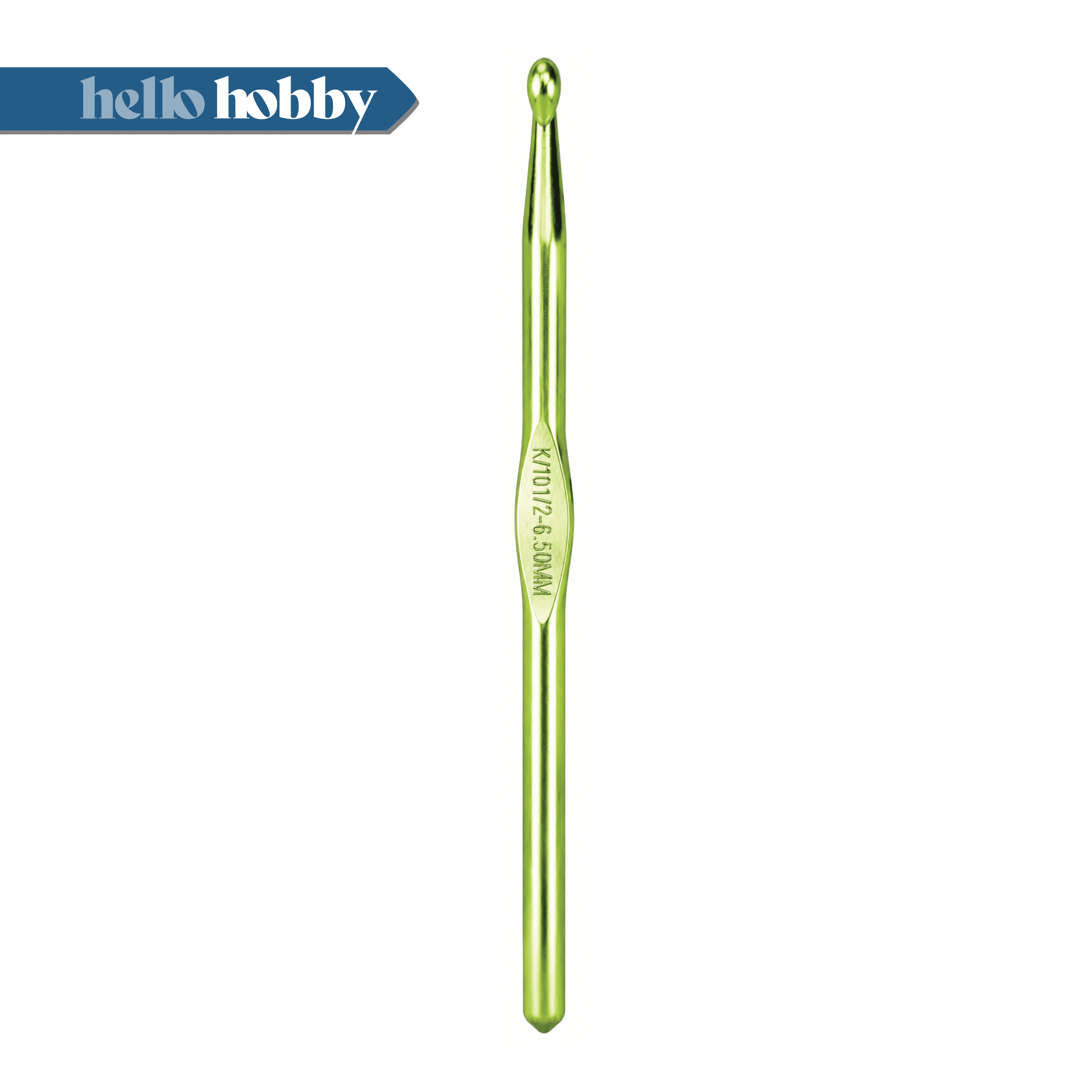 Hello Hobby Aluminum Crochet Hook, Size K, 6.5 mm