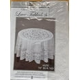 thumbnail image 1 of Crochet Lace Vinyl Tablecloth, Vintage Look, 70" Round, White, 1 of 3