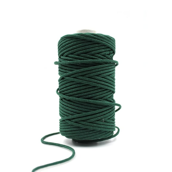 CROCHETA Army Green Macrame Braided Cord 2.5mm x 54yards, Colored Macrame Rope, Braided Macrame Yarn, Colorful Cotton Craft Cord for Wall Hanging, Plant Hangers, Crafts, Knitting