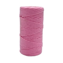 CROCHETA Baby Pink 3mm x 54yards Crochet Macrame Cord, Colored Macrame Rope, Cotton Rope Macrame Yarn, Colorful Cotton Craft Cord for Wall Hanging, Plant Hangers, Crafts, Knitting