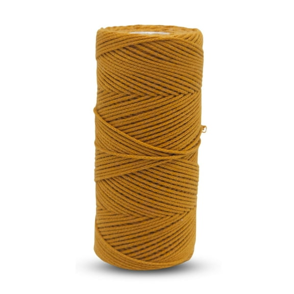 CROCHETA Brown 1mm x 109yards Micro Macrame Cord, Colored Macrame Rope, Cotton Rope Macrame Yarn, Colorful Cotton Craft Cord for Wall Hanging, Plant Hangers, Crafts, Knitting