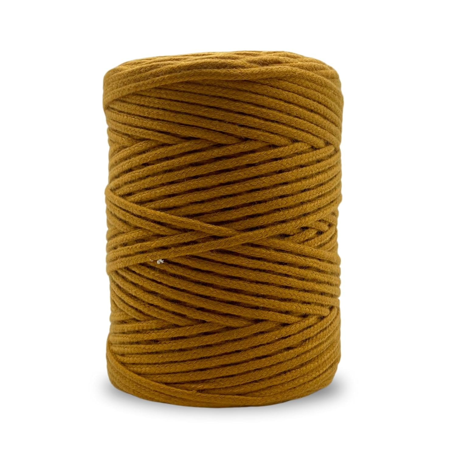 CROCHETA Brown Macrame Braided Cord 4mm x 109yards, Colored Macrame Rope, Braided Macrame Yarn, Colorful Cotton Craft Cord for Wall Hanging, Plant Hangers, Crafts, Knitting
