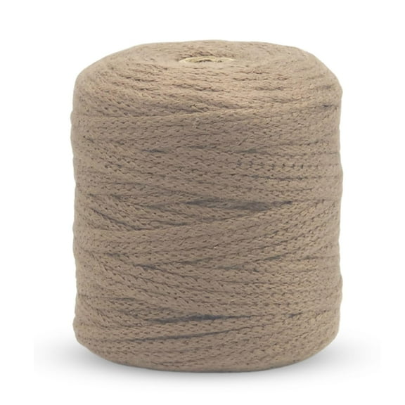 CROCHETA Chocolate Knitted Macrame Cord 4mm x 54yards, Colored Macrame Rope, Knitted Cotton Rope Macrame Yarn, Colorful Cotton Craft Cord for Wall Hanging, Plant Hangers, Crafts, Knitting