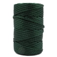 thumbnail image 1 of CROCHETA Dark Green Knitted Macrame Silky Cord 5mm x 54yards, Colored Macrame Rope, Knitted Polyester Rope Macrame Yarn, Colorful Cotton Craft Cord for Wall Hanging, Crafts, Knitting, 1 of 1